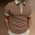 thumbnail image 2 of MQLKF Summer New Casual Men's Short Sleeved Shirt Solid Color Three Button Men's Shoulder Shirt Breathable Comfortable Handsome Men's Polo Shirt, 2 of 4