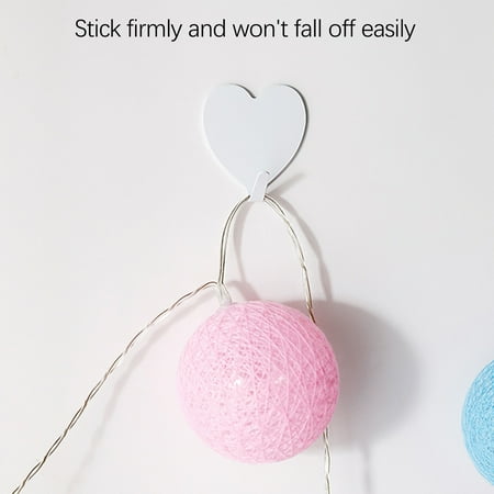 

Tools Office Supplies Clearance Sale female Heart Love Sticky Hook Stainless Steel Bead Heart-Shaped Sticky Hook White One Size