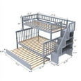 thumbnail image 3 of [Luckynote]Twin over Full Stairway Bunk Bed with Trundle,Gray, 3 of 10
