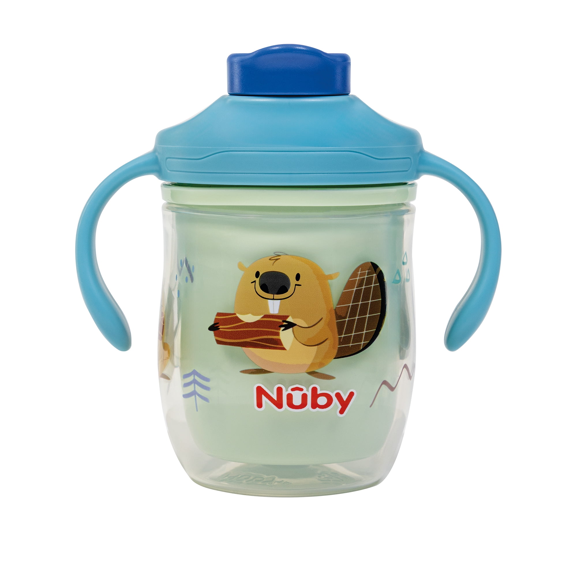 Nûby™ 2-en-1 Gobelet en Plastique Isolé pour Tout-Petit avec Bec & Paille Pondérée 360˚
