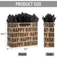 thumbnail image 2 of 13"  Birthday  Bag with Tissue Paper and Greeting Card, Black Happy Birthday Lettering Design  Paper Bag for Men, Women,  (Black), 2 of 6