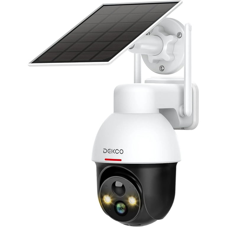 NETVUE Solar Security Cameras Wireless Outdoor 3MP Camera 2.4G WiFi 360°  View PTZ. Strobe Light/Spotlight Home Security System with Motion Detection  and Siren 