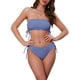 thumbnail image 1 of INSPIRAR CHIC Conjuntos de Bikini de Dos Piezas para Mujeres, Parte Superior Sin Tirantes y Parte Inferior en Forma de Triángulo, Azul Claro, 1 of 5