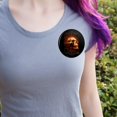 thumbnail image 2 of Flaming Fire Skull Design Pinback Button Pin, 2 of 5