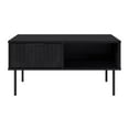 thumbnail image 2 of Kris & Ally Evander Table Basse Cannelée Classique Noire avec Tiroir et Tablette, Noir, 2 of 9