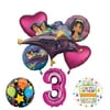 Mayflower Products Aladdin 3rd Birthday Party Supplies Princess Jasmine Balloon Bouquet Decorations - Pink Number 3
