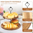thumbnail image 3 of Cupcake Stand with Serving Tray and Metal Rod Rustic Wooden Tiered Cupcake Stand Decorative Tiered Tray Stand Display Dessert Holder for Home Tea Party Baby Shower Wedding Farmhouse Kitchen Decor, 3 of 7