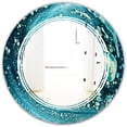 thumbnail image 2 of Designart 'Precious Blue Fabuleux Pattern' Moderne Miroir Mural Rond - Triple C 32x32, 2 of 3