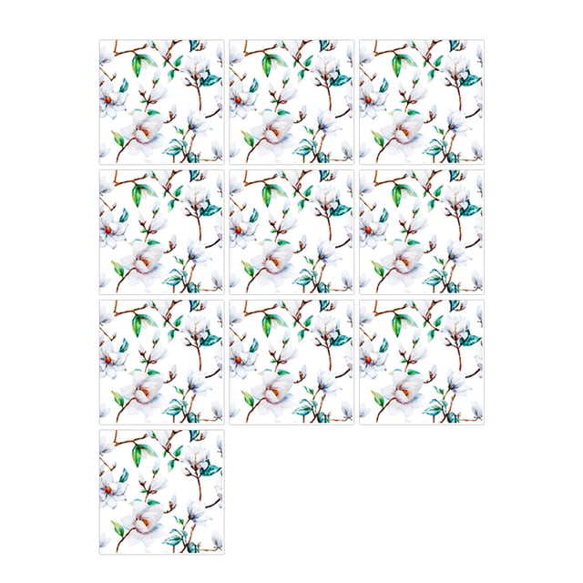 10 Pcs/Set Self Adhesive Tile Stickers Art Decals Removable Wall Sticker Kitchen Backsplash Bathroom Home Tidy Protection