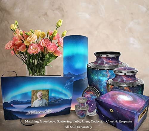Beautiful Scenes - Aurora Borealis Scattering Urn - Biodegradable Urns for Human Ashes Adult for Funeral, Burial, Niche, or Columbarium Cremation - Urns for Adult Ashes - Scattering Urns - Large