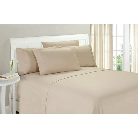 Cream Bedding King Size Unique Home Solid Clearance Bed Sheets Brushed Microfiber Wrinkle Free, Fade Resistant, Ultra Soft, Quality Bedding Set (TwinXL, Cream, 3pc) ()