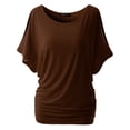 thumbnail image 2 of Doublju Womens Short Sleeve Dolman Drape Loose Fit Tunic Top(Plus Size Available), 2 of 5
