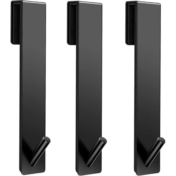 Shower Door Hooks(7.5 Inch),Stainless Steel Towel Hooks,Heavy Duty Rack Hooks for Robe,Towel-3 Pack-Black
