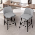 thumbnail image 5 of Cterwk 360 Degree Swivel Barstools with Metal Legs, 25.6" Seat Height Linen Bar Stools for Kitchen Island, Set of 2, Light Gray, 5 of 10