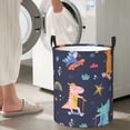 thumbnail image 6 of Uemuo Cartoon Dinosaur Scooter Sport Blue Pattern Circular Laundry Hamper Basket with handles,Collapsible laundry basket,Large capacity laundry hamper,Laundry Organizer-Medium, 6 of 8
