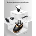 thumbnail image 4 of Electric Shavers for Men - 5 In 1 Bald Head Shavers for Men, 5D Floating Cordless USB Rechargeable Rotary Razor Multifunctional Grooming Kit Beard Trimmer Waterproof Wet and Dry with LED Display, 4 of 9