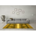 thumbnail image 3 of Ahgly Company Indoor Round Abstract Yellow Modern Area Rugs, 3' Round, 3 of 4