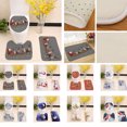 thumbnail image 3 of 3PCS Bath Rug Set Fashion Xmas Print Decorative Toilet Rug Toilet Lid Cover for Christmas, 3 of 10