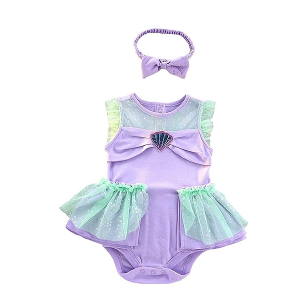 Mono elegante con diseño de princesa sirena, diseño de margarita, de 0 a 3 meses, para bebés de 0 a 3 meses