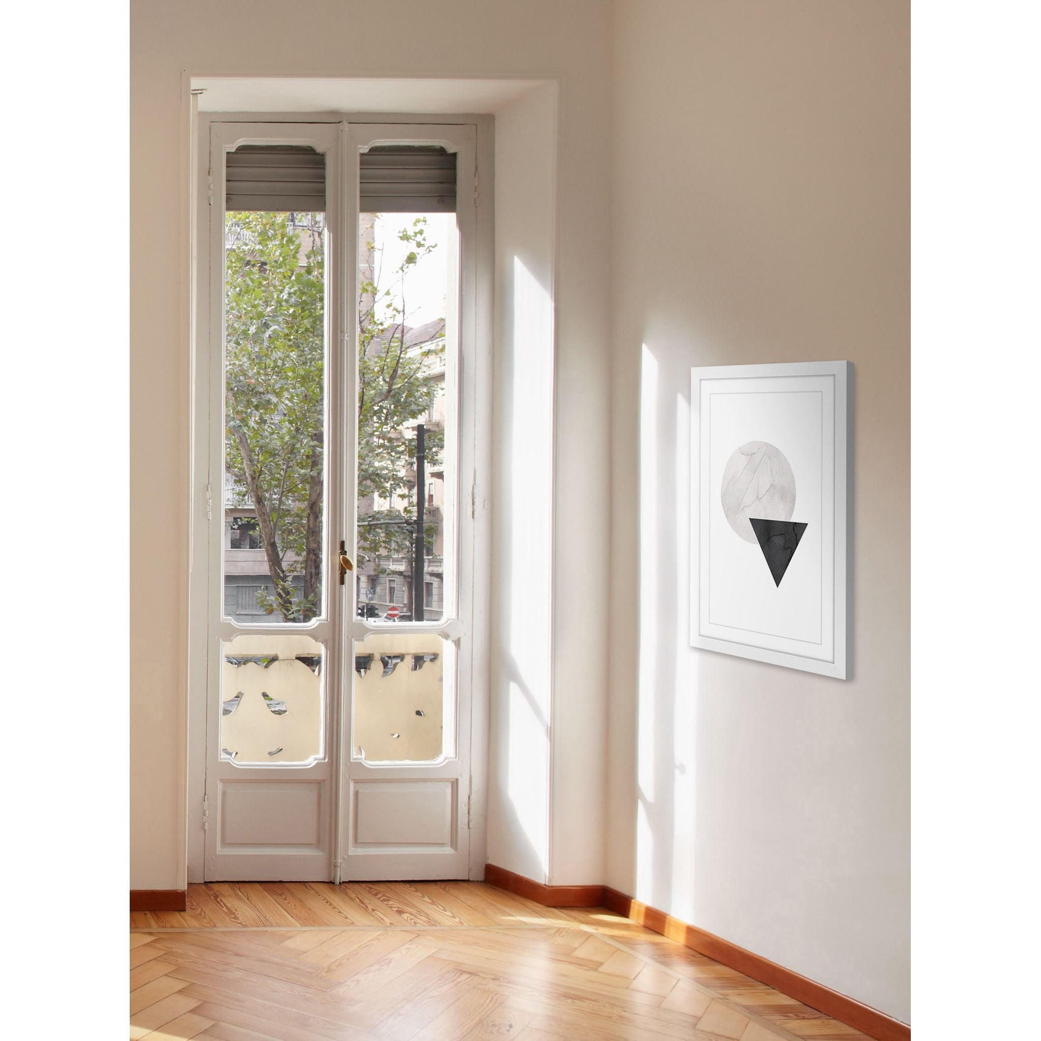 Marmont Hill Inc Marmont Hill - 'Circle Triangle' by Diana Alcala Framed Painting Print - Multi