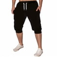 thumbnail image 2 of Mens 3/4 Joggers Capri Pants Slim Fit Lightweight Yoga Running Athletic Active Pants Light Gray L, 2 of 3