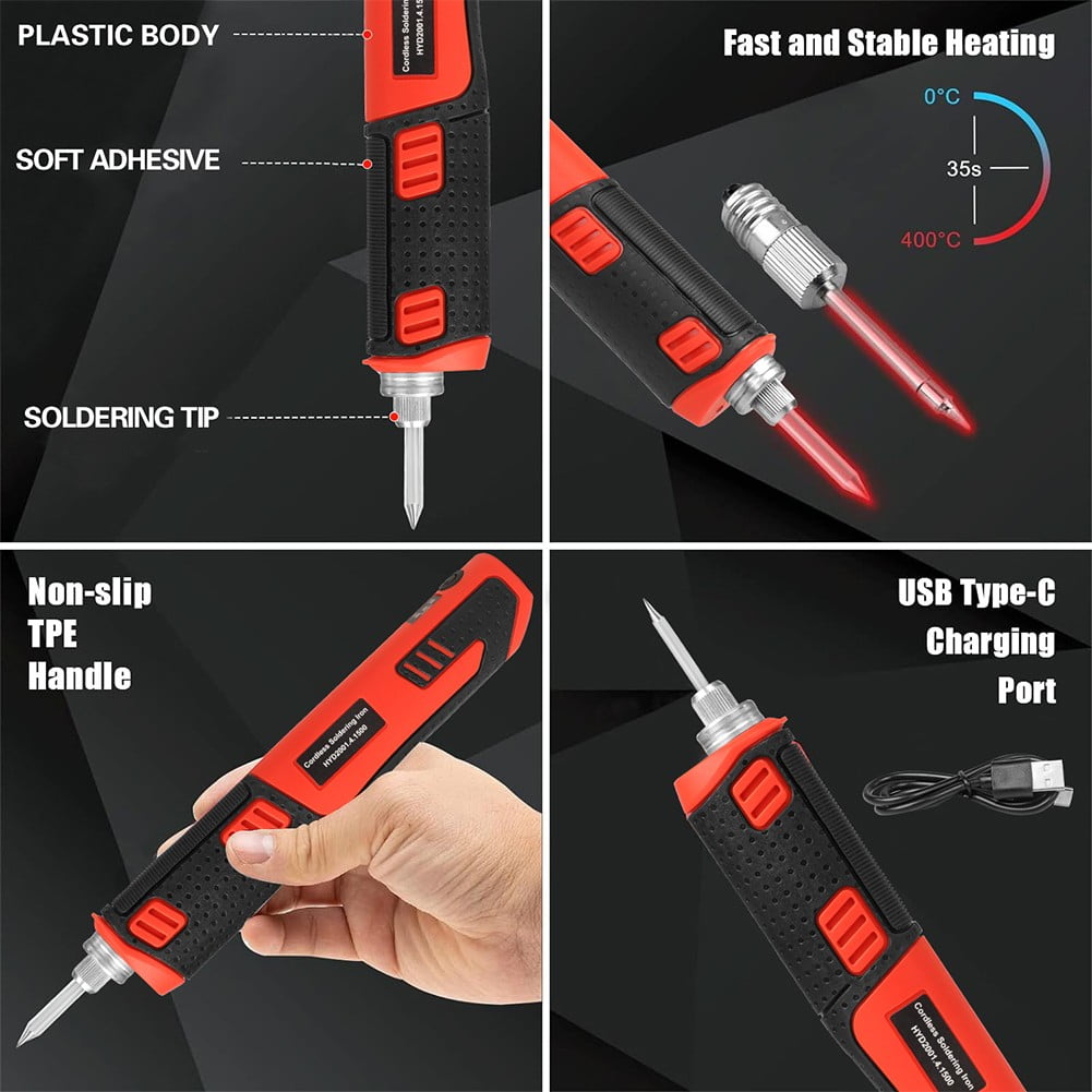 CPAN 1500mAh Electric Soldering Iron Cordless Tin Welder Welding Machine USB Charging
