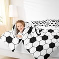 thumbnail image 4 of Homewish Honeycomb Monogrammed T Bedding Comforter Set for Kid, Cartoon Stripes Twin Comforter Sets, Chic Modern Abstract Reversible Bedding Set, Lightweight Room Decor, 2 Pieces, 4 of 8