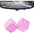 thumbnail image 1 of HUGFEGWE Car Interior Hanging Fuzzy Dice - Mirror Hanging Couple Fuzzy Plush Dice | Auto Rear Mirror Plush Pendant | Lorry Rear View Mirror | Colorful Heart Embroidered Fuzzy Plush Dice CJB91-4569, 1 of 7