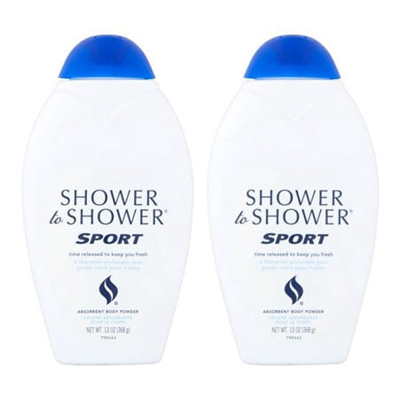 (2 Pack) Shower to Shower Sport Absorbent Body Powder, 13 (Best Smelling Body Powder)