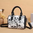thumbnail image 1 of Bolso de hombro Boston con estampado de calavera, Bolso de mano para mujer con cremallera, Bolso Hobo de cuero PU, 1 of 8