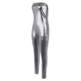 thumbnail image 7 of Riforla Women's Solid Color Metallic Shiny Halter Neck Jumpsuit Sexy Clubwear Romper Jumpsuits for Women Silver M, 7 of 7