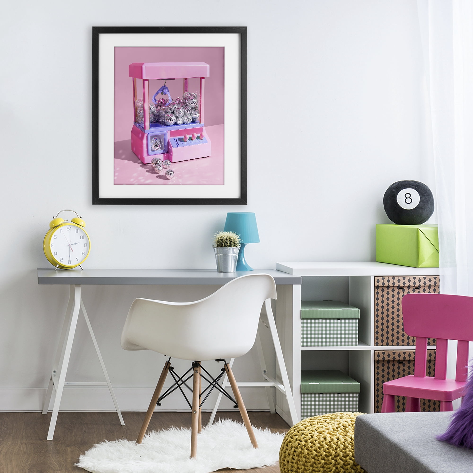 Stupell Industries Disco Ball Claw Machine Black Framed Print Under Glass, design by LISH Creative