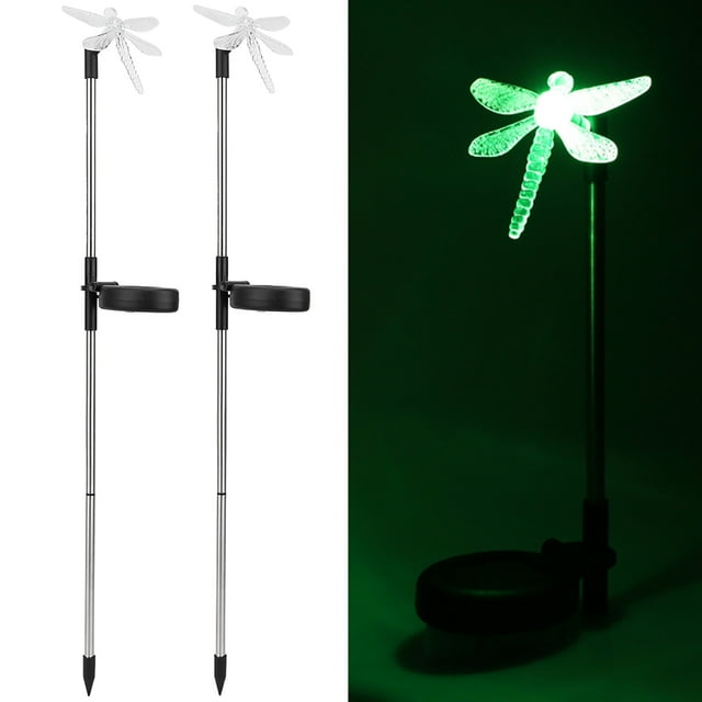 Acero inoxidable + Luz de Estaca de Plástico, Con 4 Bielas Luz de Jardín, Decoración de Jardín para pasillos de Escaleras Caminos Céspedes