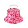 thumbnail image 3 of Unisex Heart&Shamrock Print Bucket Hat Outdoor Fisherman Hat with Double Side Print Anti Uv Hat for Friend Family, 3 of 4