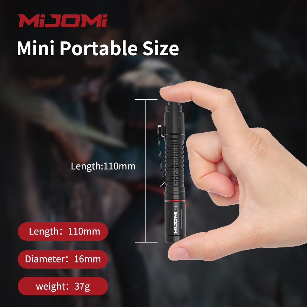 EDC Compact Flashlight, 330 High Lumen AAA Rechargeable with Clip and Small Tactical Switch Pocket Flashlight for Inspection,Work,Emergency,Hiking,Home,Outdoor