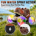 thumbnail image 4 of JoyStone Dinosaur Amphibious Remote Control Car for Water & Land with Water Machine, RC Monster Truck Toys with LED Lights, 360° Spins and Drifting for Boys Girls, Brown, 4 of 8