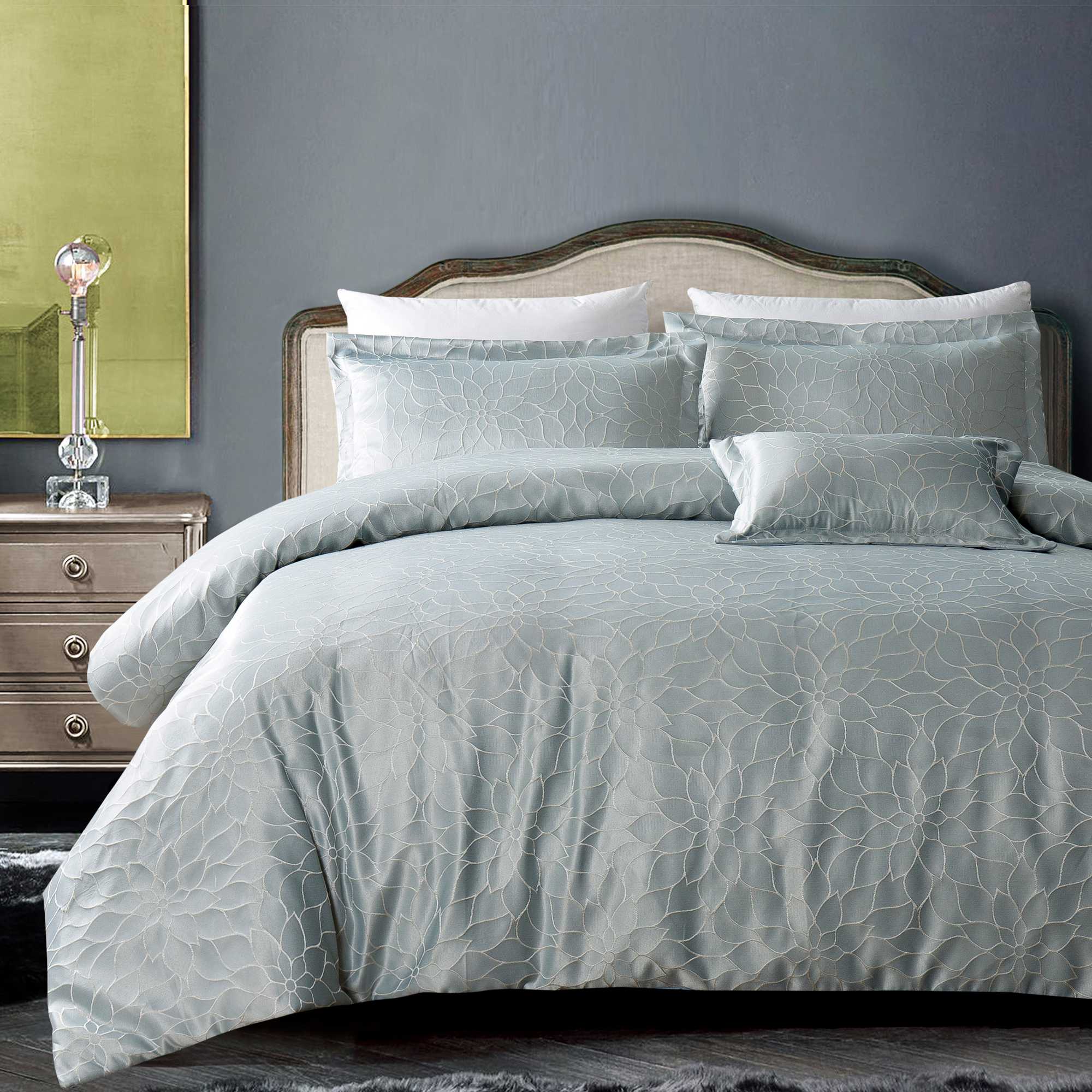 California Design Den Hotel Royal Bloom Down Alternative Comforter Set Silver Gray, King 4 Piece