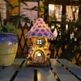 thumbnail image 4 of HD Solar Fairy House Garden Statue Lights Mushroom House with Purple Flowers Cover The Roof, Vivid Butterflies Decoration Solar Powered Garden Light for Outside Patio Balcony Yard Lawn Decor, 4 of 7