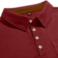 thumbnail image 7 of GrmtClth Men's Polo Shirts 2026 Basic Collared Golf Shirt Loose Short Sleeve Top Summer with Pocket Outfit with Button Wine L, 7 of 7