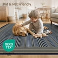 thumbnail image 4 of ODIKA 8'x10' Washable Area Rug Non-Shedding, Easy Care, Herringbone Bordered Zigzag Geometric Symmetry Shaggy Patterned for King Size Bedroom Under Bed, Master Suite, 4 of 7