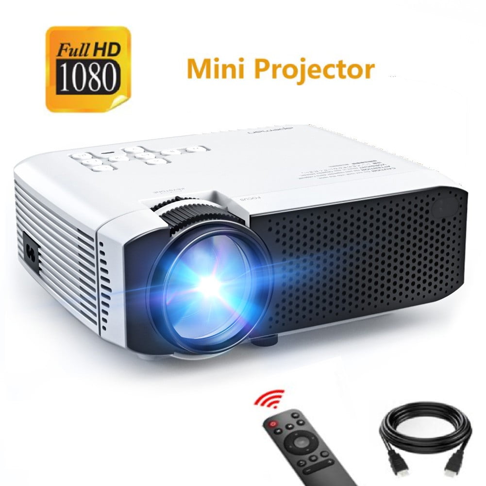 Apeman Portable Mini Projector 22 Upgraded 5000l 1080p Hd And 180 Display Supported 55 000hrs Led Life Movie Projector Walmart Com