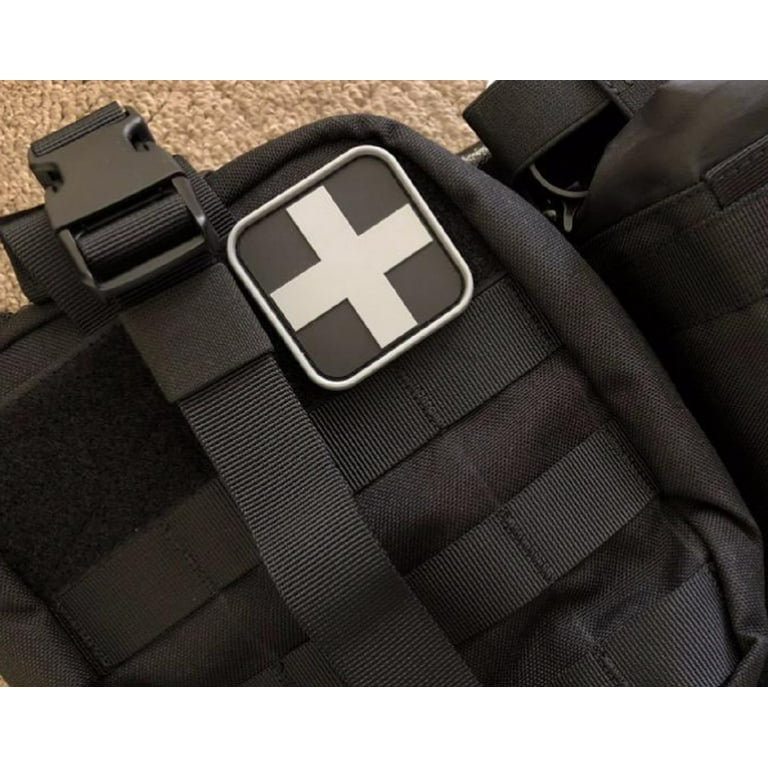 V40 Tactical Medic Emergency Medical Cross patch Black color 2x2 siz –