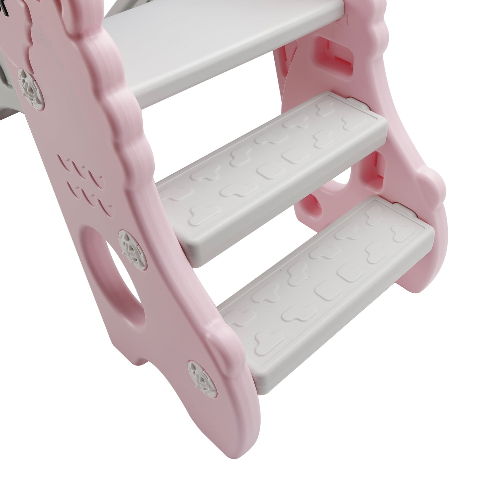 Bruce&Shark Toddler Slide, 3 in 1 Folding Baby Slide Climber Playset, Freestanding Slide with Long Slipping Slope, Basketball Hoop, Indoor and Outdoor Playground for Kids Boys & Girls Gift Present
