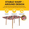 thumbnail image 4 of Red Flamingo Table Cloths for 3 Foot Rectangle Tables, Summer Tropical Plants Leaves Botanical Black Patio Waterproof Elastic Fitted Tablecloths, Washable Rectangular Table Cover for Camping, 4 of 8