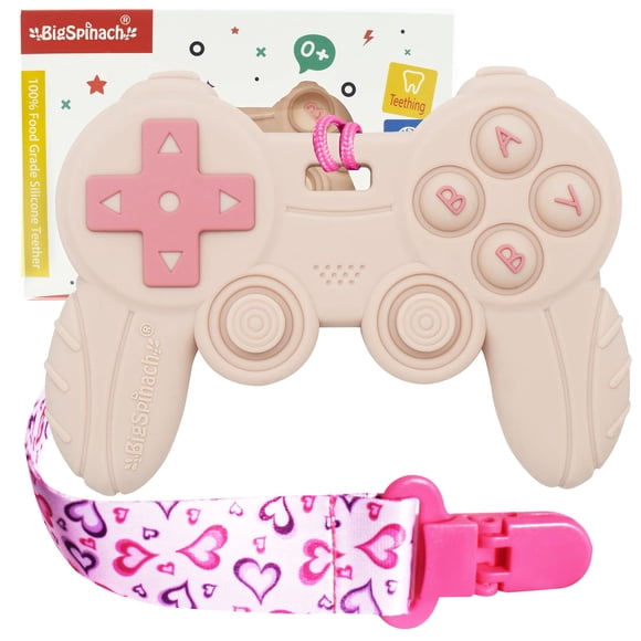 Controlador remoto de juegos Teething Toy BIGSPINACH para bebés