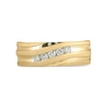 thumbnail image 2 of FB Jewels 14kt Yellow Gold Mens Round Diamond Diagonal Wedding Band Ring 1/4 Cttw, 2 of 3