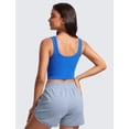 thumbnail image 2 of Top corto acanalado CRZ YOGA con escote en U y brillo azul XL, 2 of 5