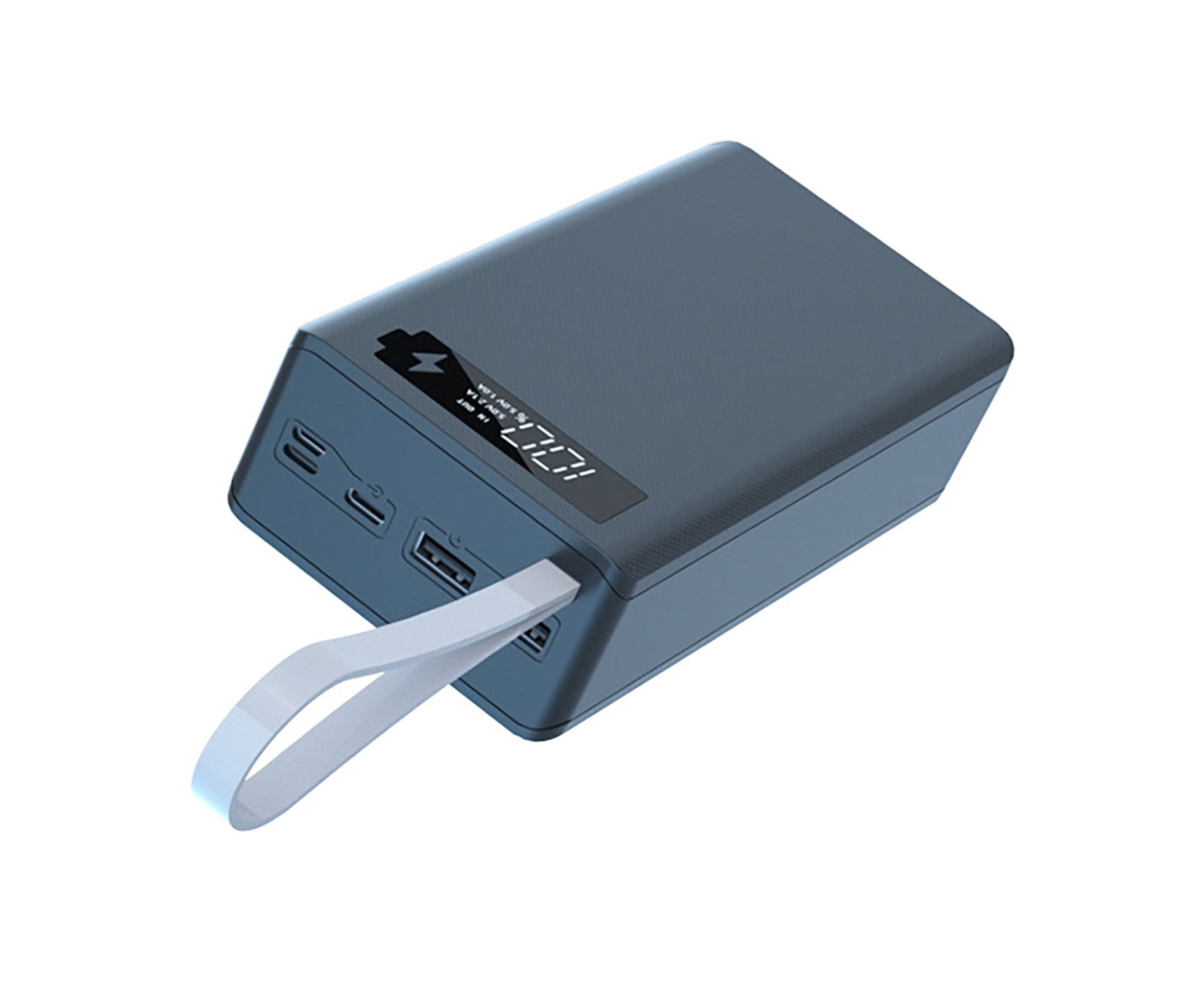 C12 Power Bank Shell Solderless Detachable DIY 12x18650 QC PD Portable Charger Case-Black Ordinary Type,without Wireless Charging