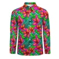 thumbnail image 3 of Tropical Floral Shirt Mens Paradise Print Casual Shirts Autumn Funny Blouses Long Sleeve Vintage Oversize Top Birthday Present, 3 of 6