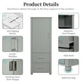 thumbnail image 5 of ALEXLOGER 61.4" Tall Bathroom Storage Cabinet with 1 Doors and 2 Drawer, Freestanding Linen Cabinet, Wooden Pantry with Adjustable Shelf for Kitchen, Bathroom, Living Room, 5 of 6